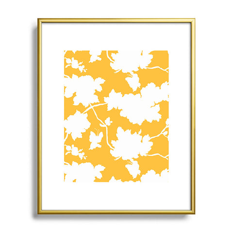 Jacqueline Maldonado Chinoserie Silhouette Yellow Metal Framed Art Print