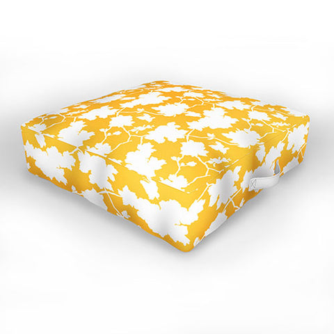 Jacqueline Maldonado Chinoserie Silhouette Yellow Outdoor Floor Cushion