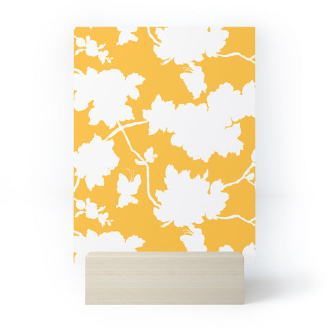 Jacqueline Maldonado Chinoserie Silhouette Yellow Mini Art Print
