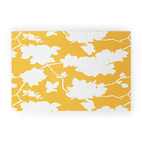 Jacqueline Maldonado Chinoserie Silhouette Yellow Welcome Mat