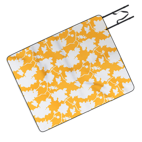 Jacqueline Maldonado Chinoserie Silhouette Yellow Picnic Blanket