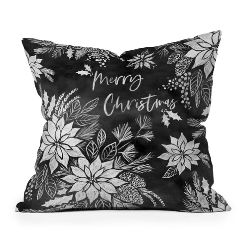Jacqueline Maldonado Christmas Chalkboard Throw Pillow