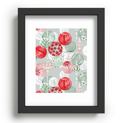 Jacqueline Maldonado Christmas Dove Ornaments Recessed Framing Rectangle