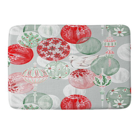 Jacqueline Maldonado Christmas Dove Ornaments Memory Foam Bath Mat