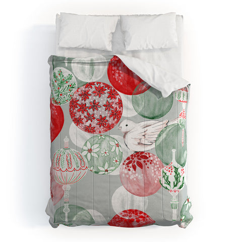 Jacqueline Maldonado Christmas Dove Ornaments Comforter