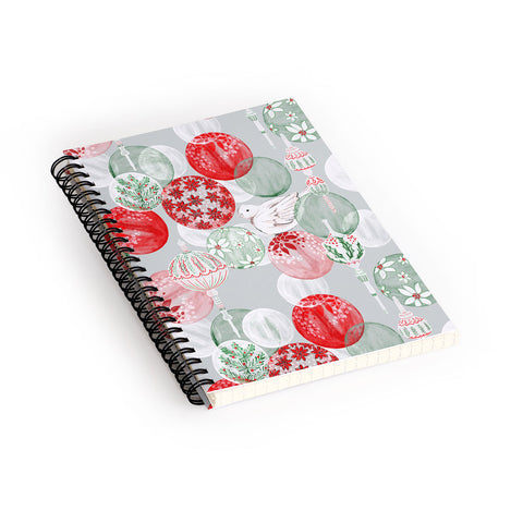 Jacqueline Maldonado Christmas Dove Ornaments Spiral Notebook
