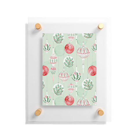 Jacqueline Maldonado Christmas Ornaments Green Floating Acrylic Print