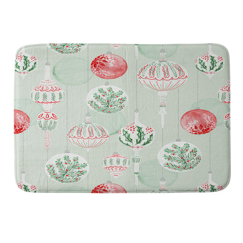 Jacqueline Maldonado Christmas Ornaments Green Memory Foam Bath Mat