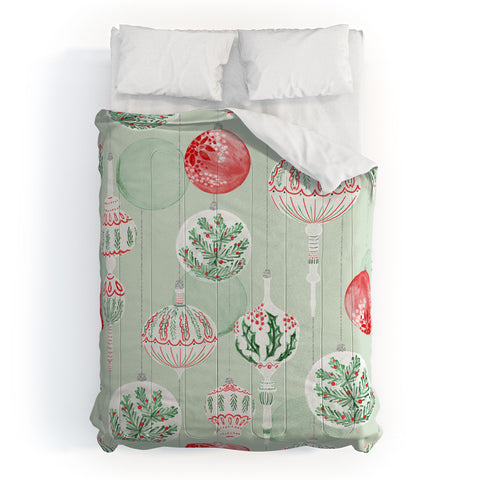 Jacqueline Maldonado Christmas Ornaments Green Comforter