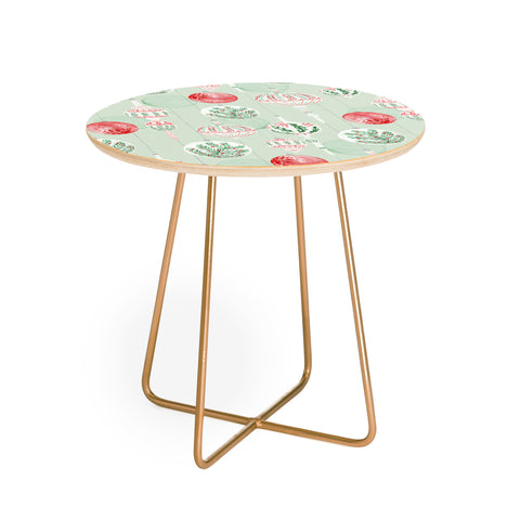 Jacqueline Maldonado Christmas Ornaments Green Round Side Table