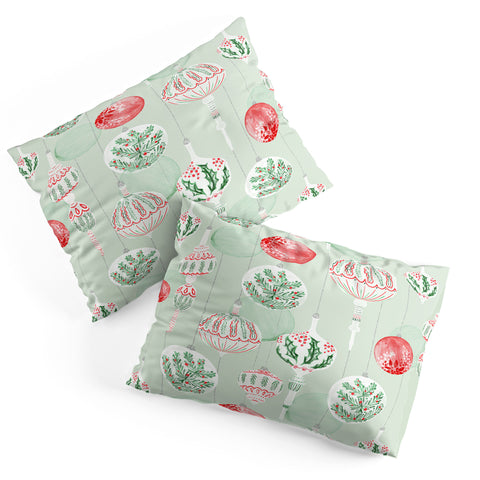 Jacqueline Maldonado Christmas Ornaments Green Pillow Shams