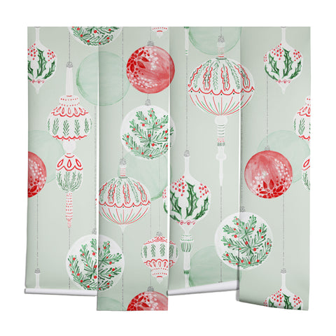 Jacqueline Maldonado Christmas Ornaments Green Wall Mural