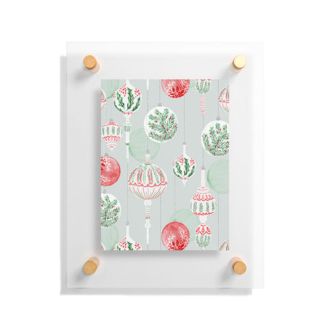 Jacqueline Maldonado Christmas Ornaments Grey Floating Acrylic Print