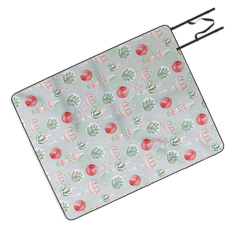 Jacqueline Maldonado Christmas Ornaments Grey Picnic Blanket