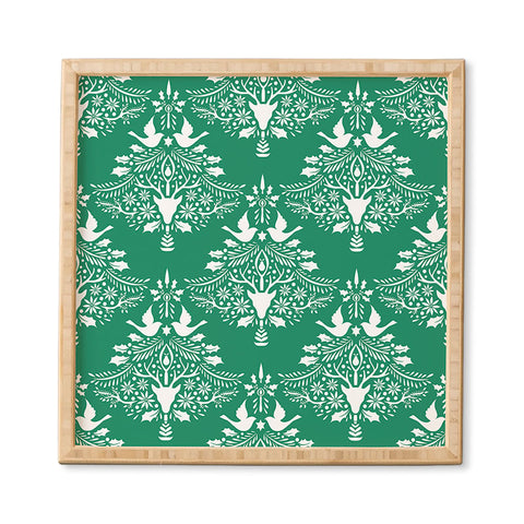 Jacqueline Maldonado Christmas Paper Cutting Green Framed Wall Art
