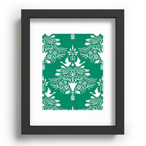 Jacqueline Maldonado Christmas Paper Cutting Green Recessed Framing Rectangle
