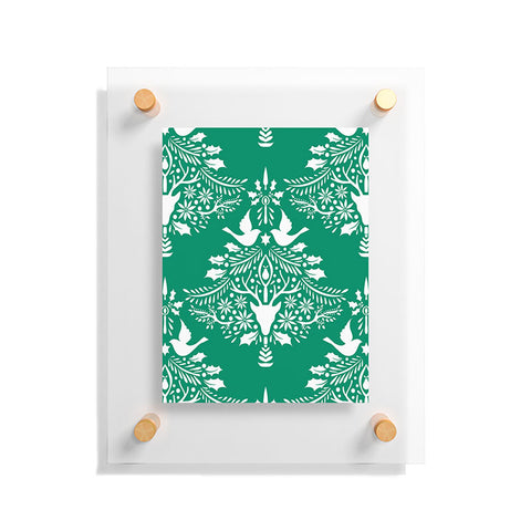 Jacqueline Maldonado Christmas Paper Cutting Green Floating Acrylic Print