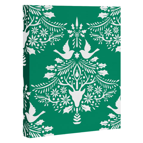 Jacqueline Maldonado Christmas Paper Cutting Green Art Canvas