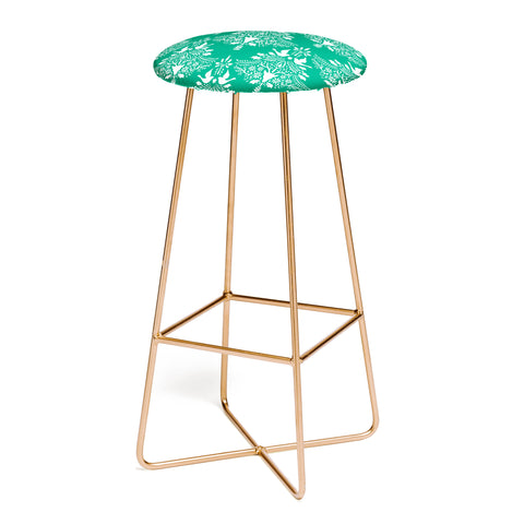 Jacqueline Maldonado Christmas Paper Cutting Green Bar Stool