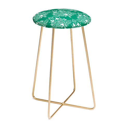Jacqueline Maldonado Christmas Paper Cutting Green Counter Stool