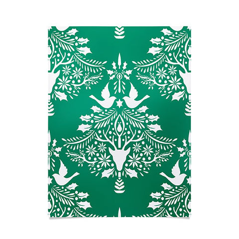 Jacqueline Maldonado Christmas Paper Cutting Green Poster