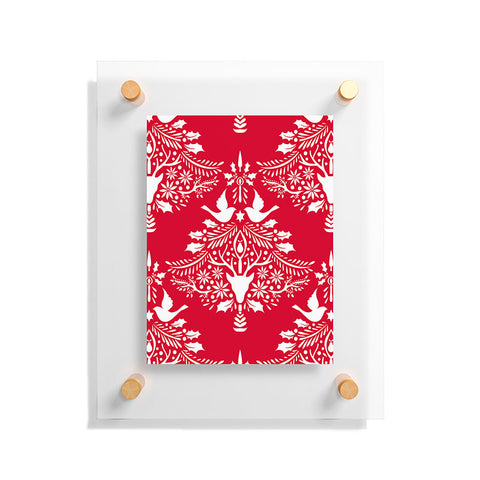 Jacqueline Maldonado Christmas Paper Cutting Red Floating Acrylic Print