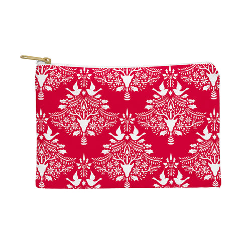 Jacqueline Maldonado Christmas Paper Cutting Red Pouch