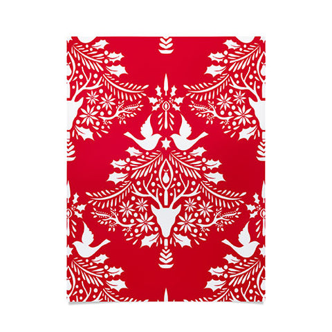 Jacqueline Maldonado Christmas Paper Cutting Red Poster