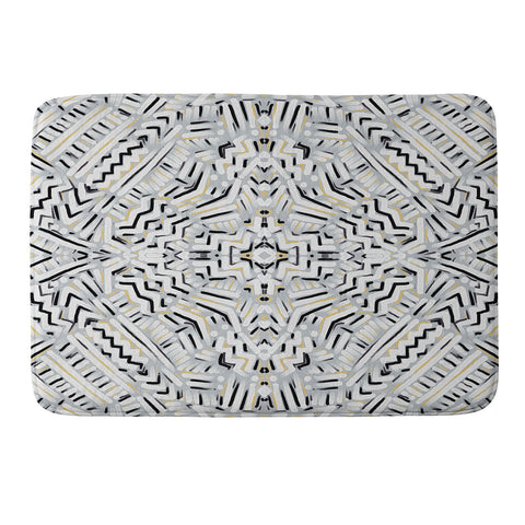 Jacqueline Maldonado Clandestine Black White Gold Memory Foam Bath Mat