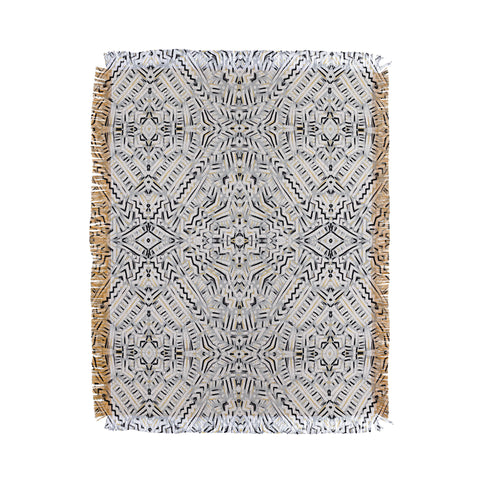 Jacqueline Maldonado Clandestine Black White Gold Throw Blanket
