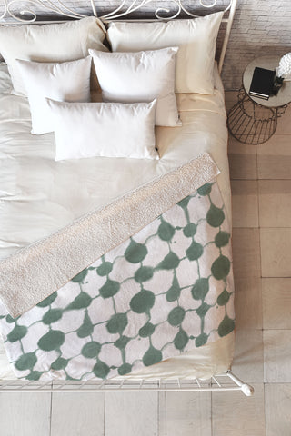 Jacqueline Maldonado Connect Dots Slate Green Fleece Throw Blanket