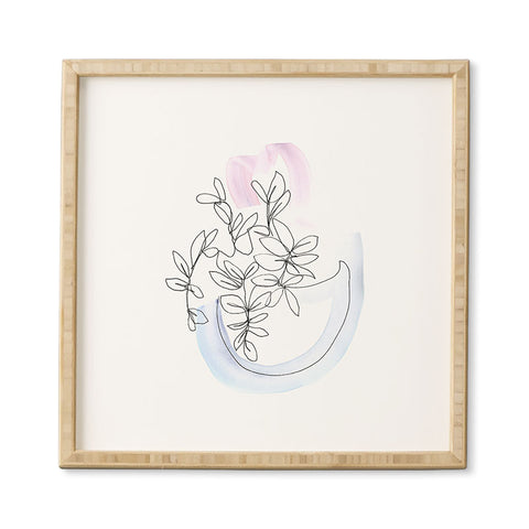 Jacqueline Maldonado Contour Line Botanical 1 Framed Wall Art