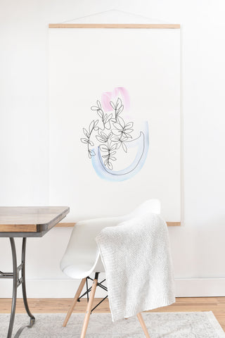 Jacqueline Maldonado Contour Line Botanical 1 Art Print And Hanger