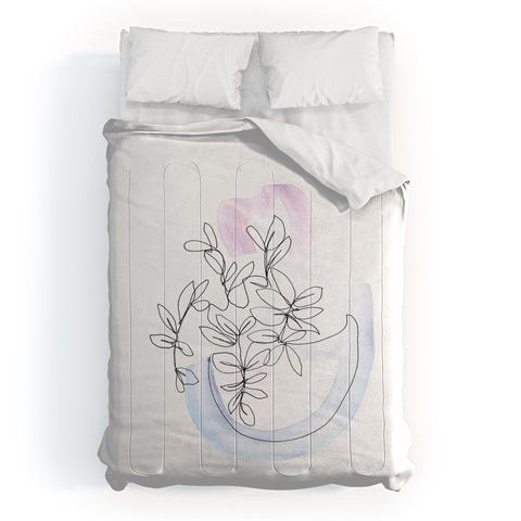 Jacqueline Maldonado Contour Line Botanical 1 Comforter