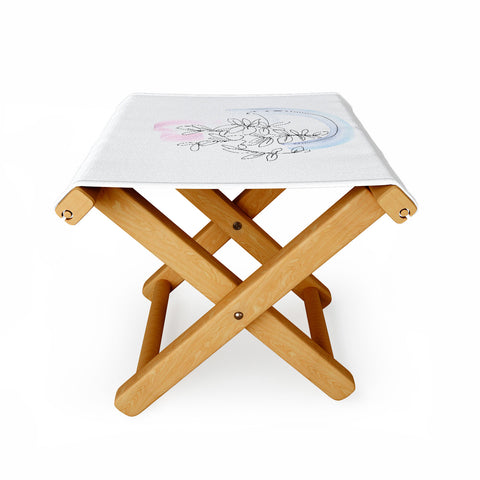 Jacqueline Maldonado Contour Line Botanical 1 Folding Stool