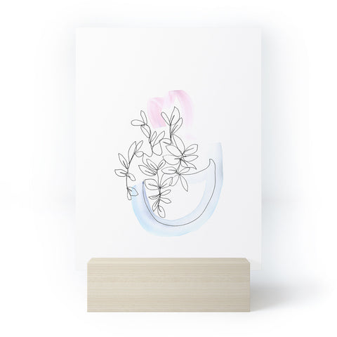 Jacqueline Maldonado Contour Line Botanical 1 Mini Art Print