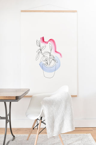 Jacqueline Maldonado Contour Line Botanical 2 Art Print And Hanger