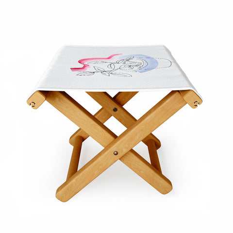 Jacqueline Maldonado Contour Line Botanical 2 Folding Stool