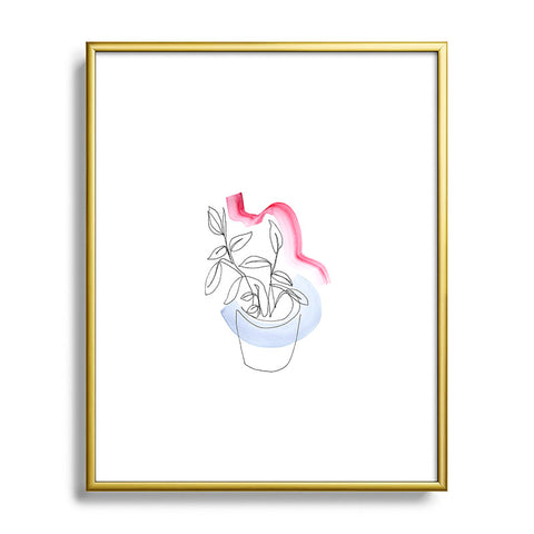 Jacqueline Maldonado Contour Line Botanical 2 Metal Framed Art Print