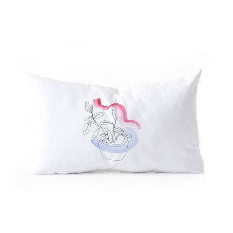 Jacqueline Maldonado Contour Line Botanical 2 Oblong Throw Pillow