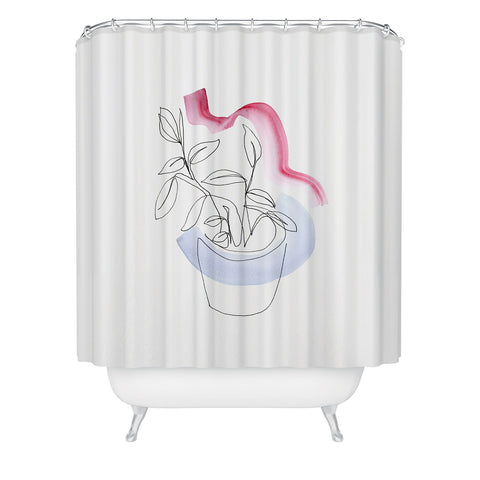 Jacqueline Maldonado Contour Line Botanical 2 Shower Curtain