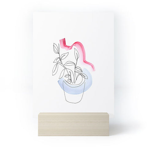 Jacqueline Maldonado Contour Line Botanical 2 Mini Art Print