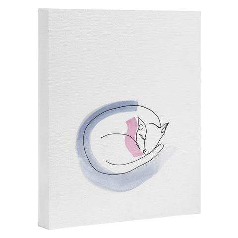 Jacqueline Maldonado Contour Line Cat Art Canvas