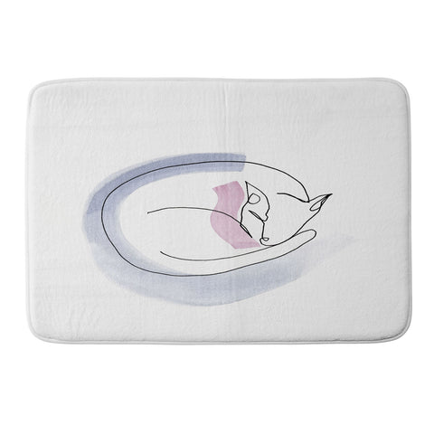 Jacqueline Maldonado Contour Line Cat Memory Foam Bath Mat