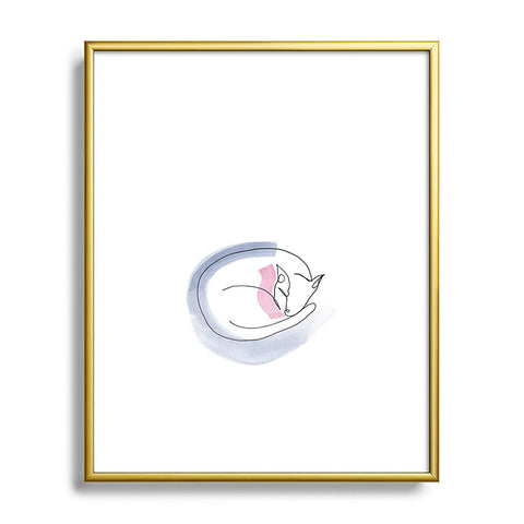 Jacqueline Maldonado Contour Line Cat Metal Framed Art Print