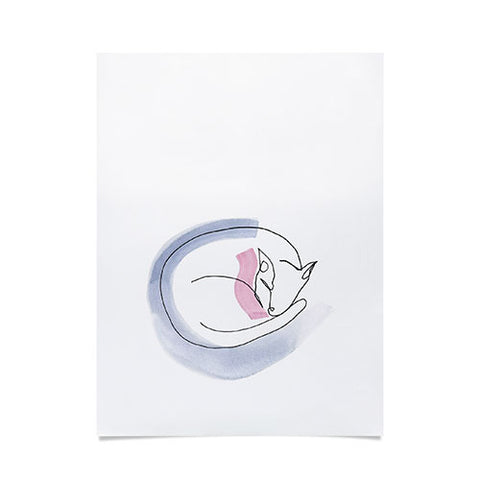 Jacqueline Maldonado Contour Line Cat Poster