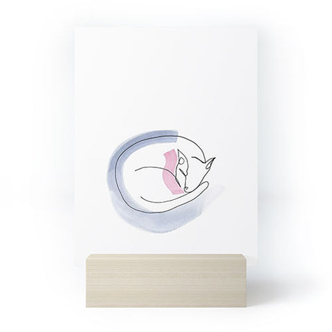 Jacqueline Maldonado Contour Line Cat Mini Art Print