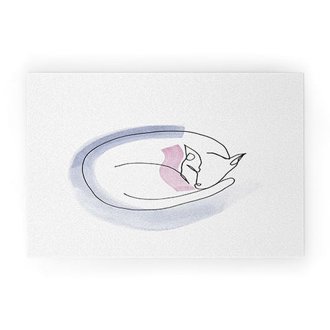 Jacqueline Maldonado Contour Line Cat Welcome Mat