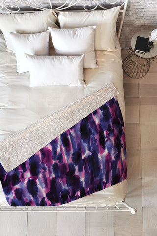 Jacqueline Maldonado Downpour Purple Fleece Throw Blanket