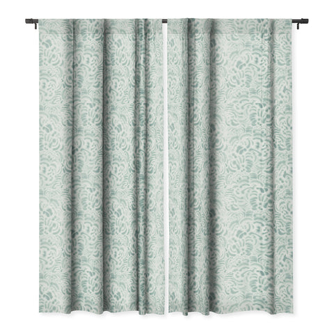 Jacqueline Maldonado Dye Curves Blue Surf Blackout Window Curtain